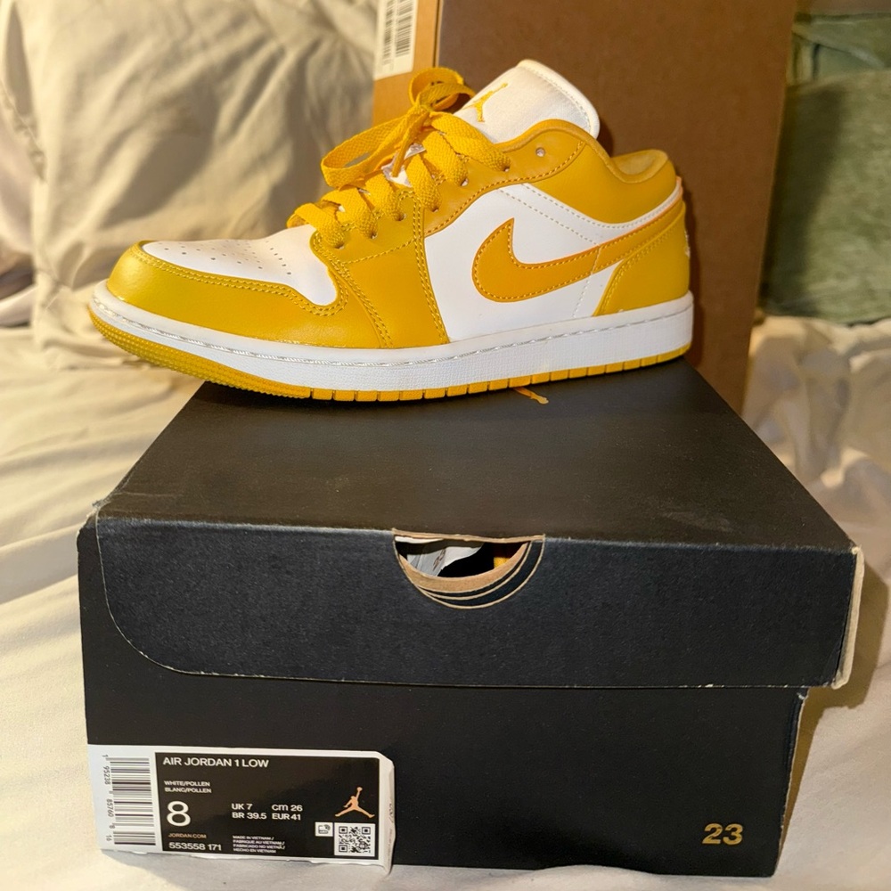 Nike Air Jordan 1 Low Yellow White Sneakers